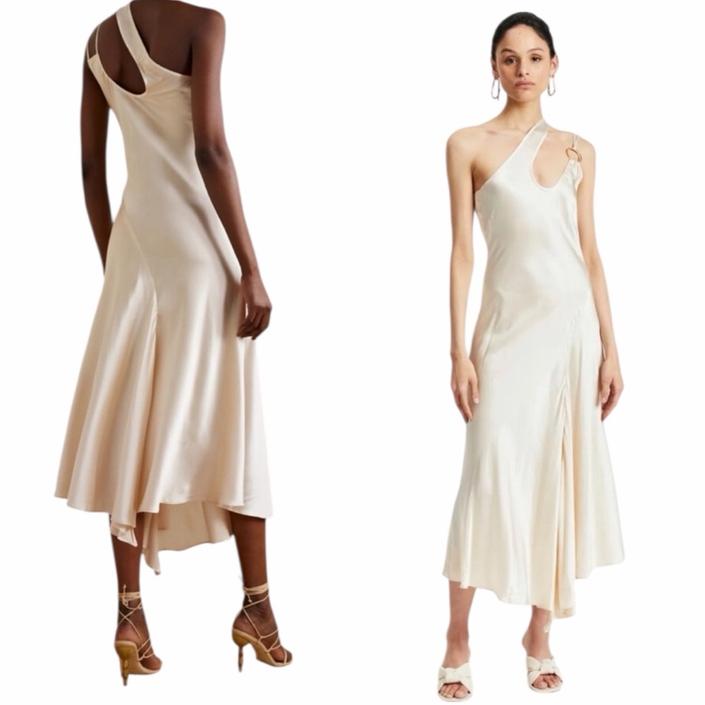 Cult Gaia Gwenyth Asymmetric Silk Dress Size M - Picture 2 of 10